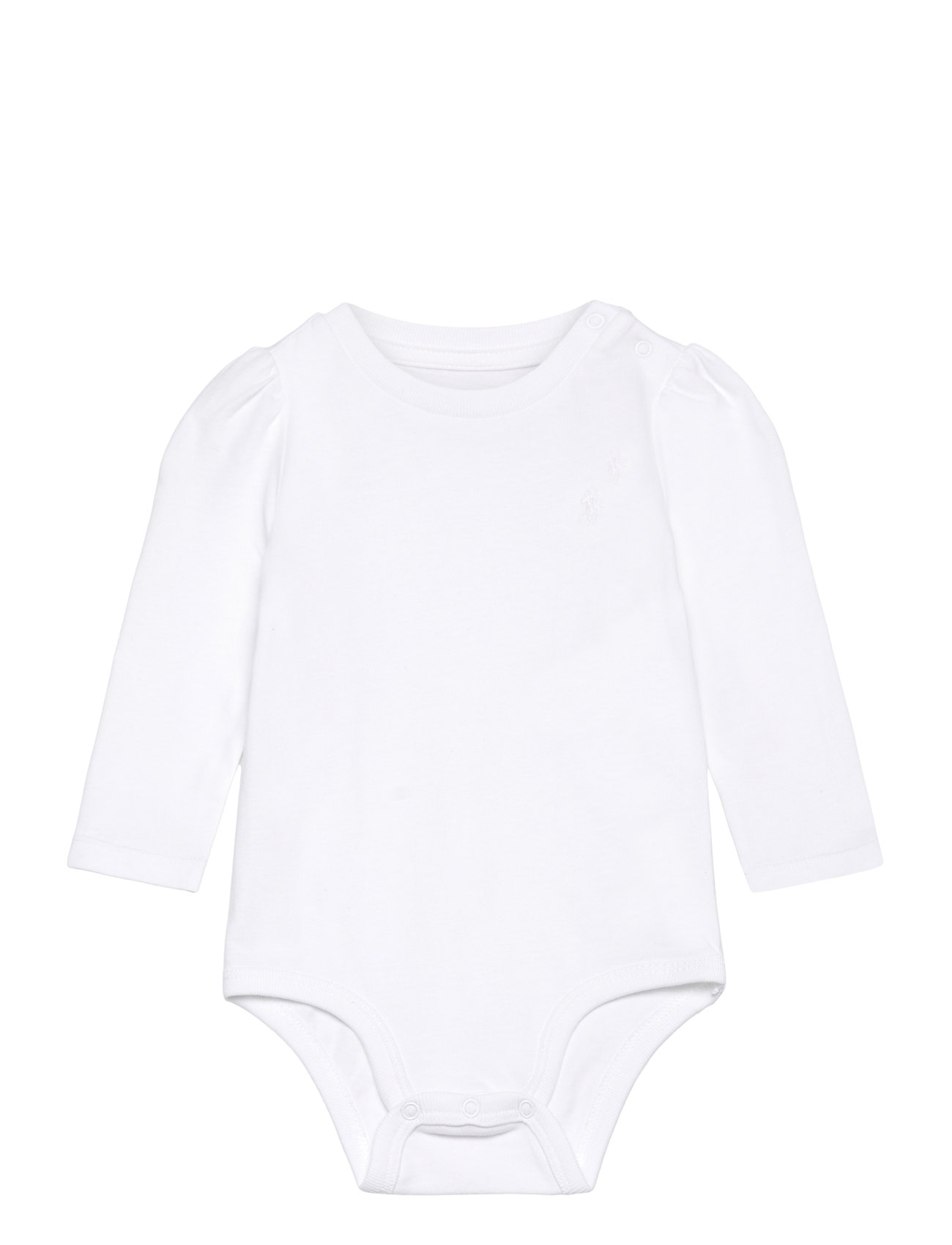 Puff-Sleeve Jersey Bodysuit Bodies Long-sleeved White Ralph Lauren Baby