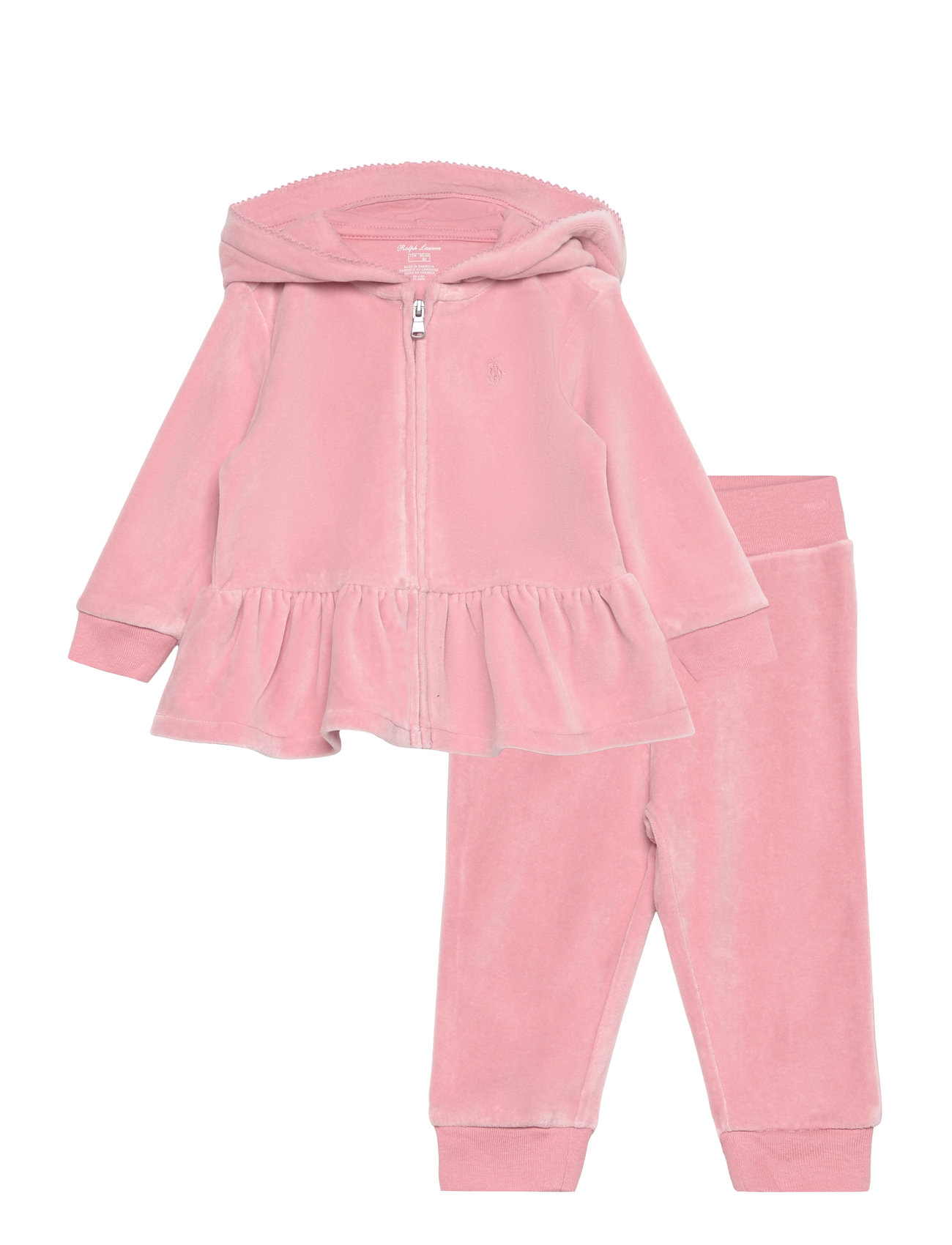 Velour Hoodie & Jogger Pant Set Sets Sweatsuits Pink Ralph Lauren Baby