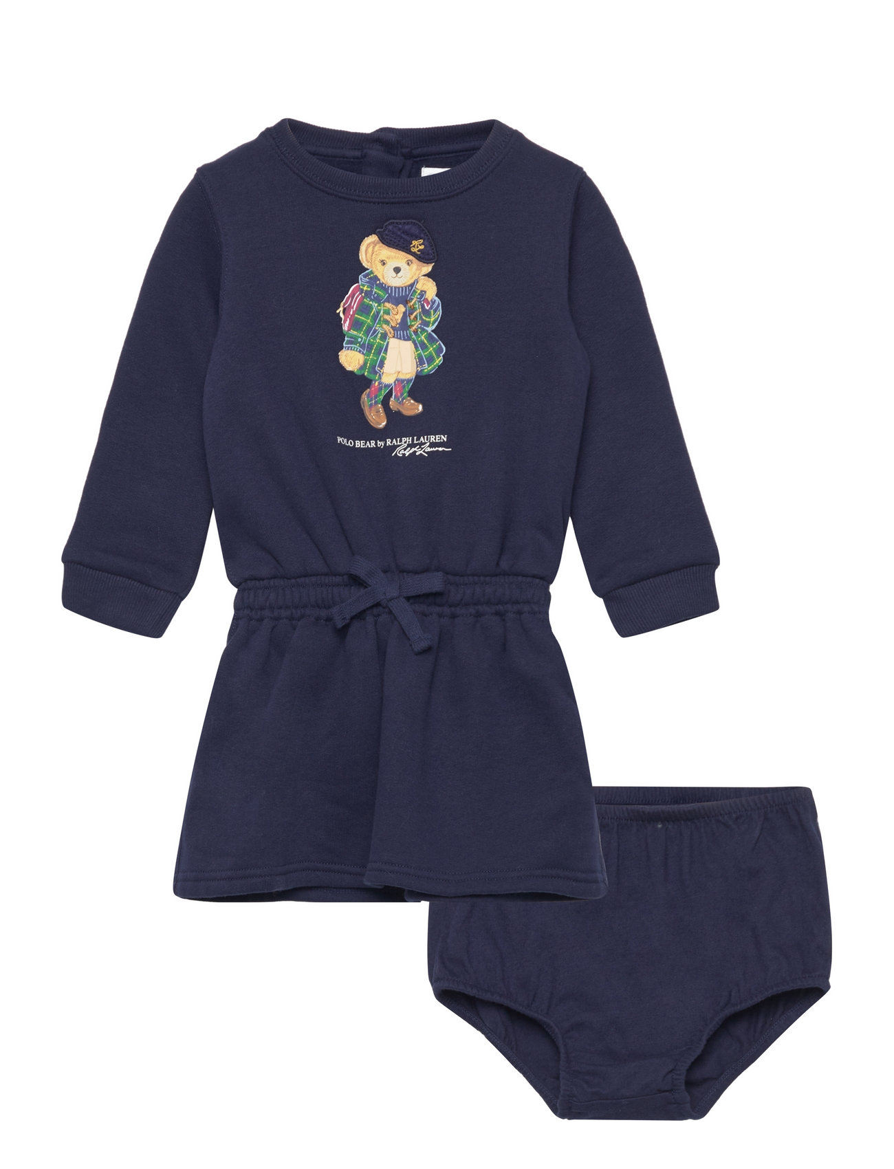 Polo Bear Fleece Dress & Bloomer Dresses & Skirts Dresses Casual Dresses Long-sleeved Casual Dresses Navy Ralph Lauren Baby
