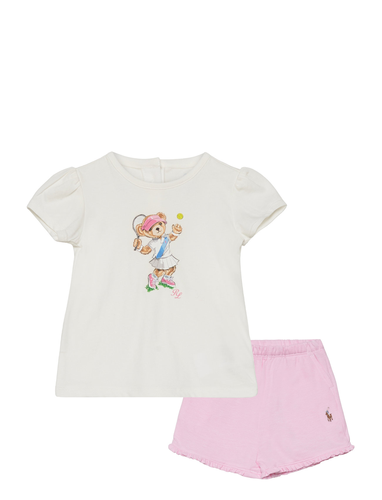 Polo Bear Jersey Tee & Mesh Short Set Sets Sets With Short-sleeved T-shirt Multi/patterned Ralph Lauren Baby