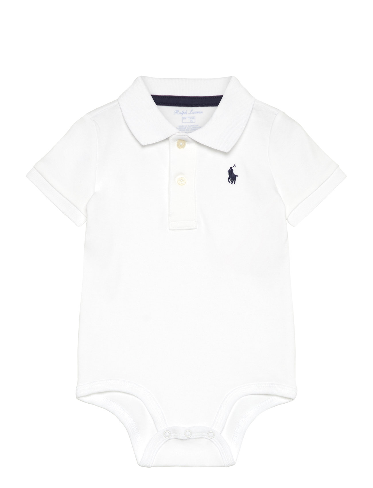 Ralph Lauren Baby Soft Cotton Polo Bodysuit Vit