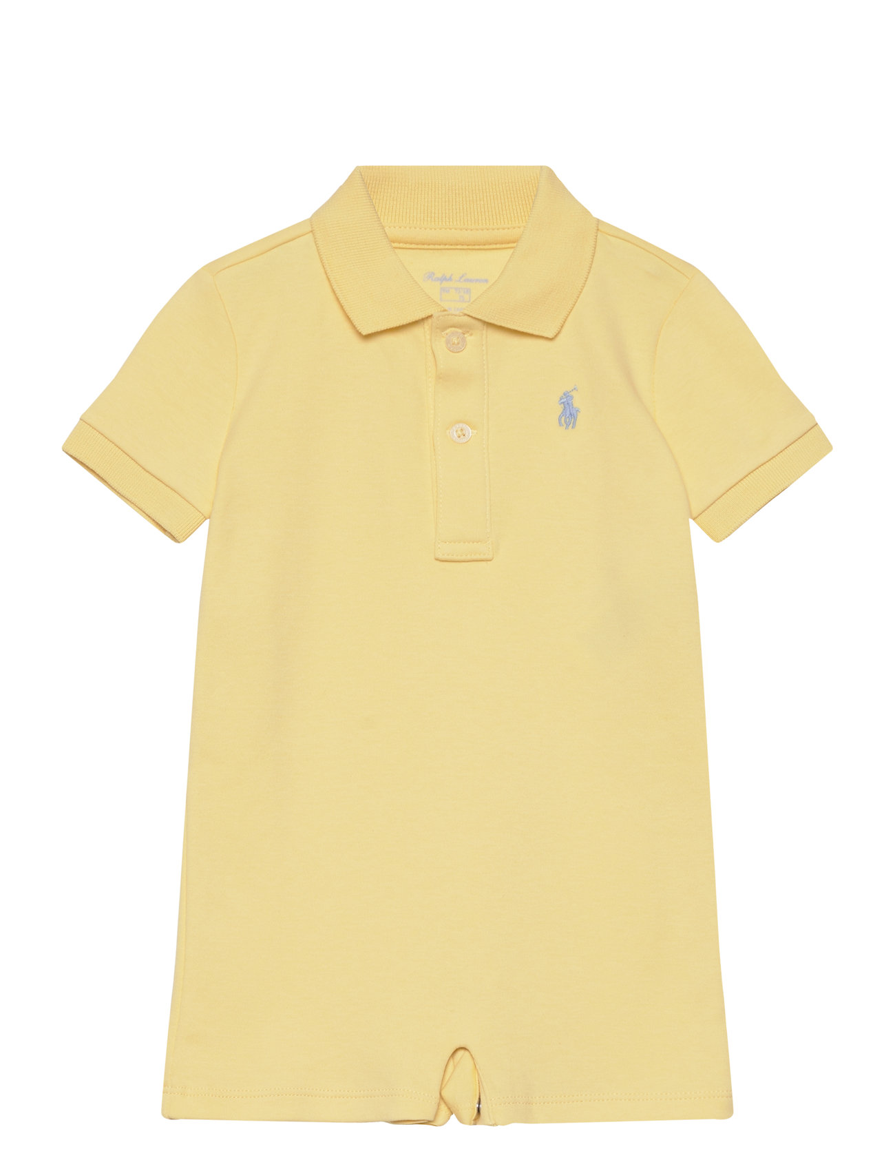 Soft Cotton Polo Shortall Bodysuits Short-sleeved Yellow Ralph Lauren Baby