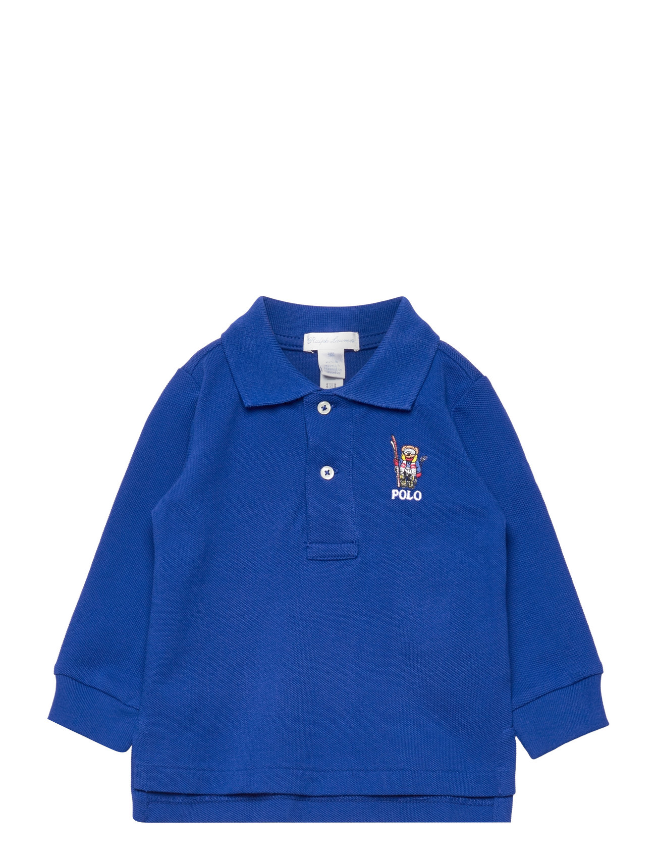 Polo Bear Cotton Mesh Polo Shirt Blue Ralph Lauren Baby