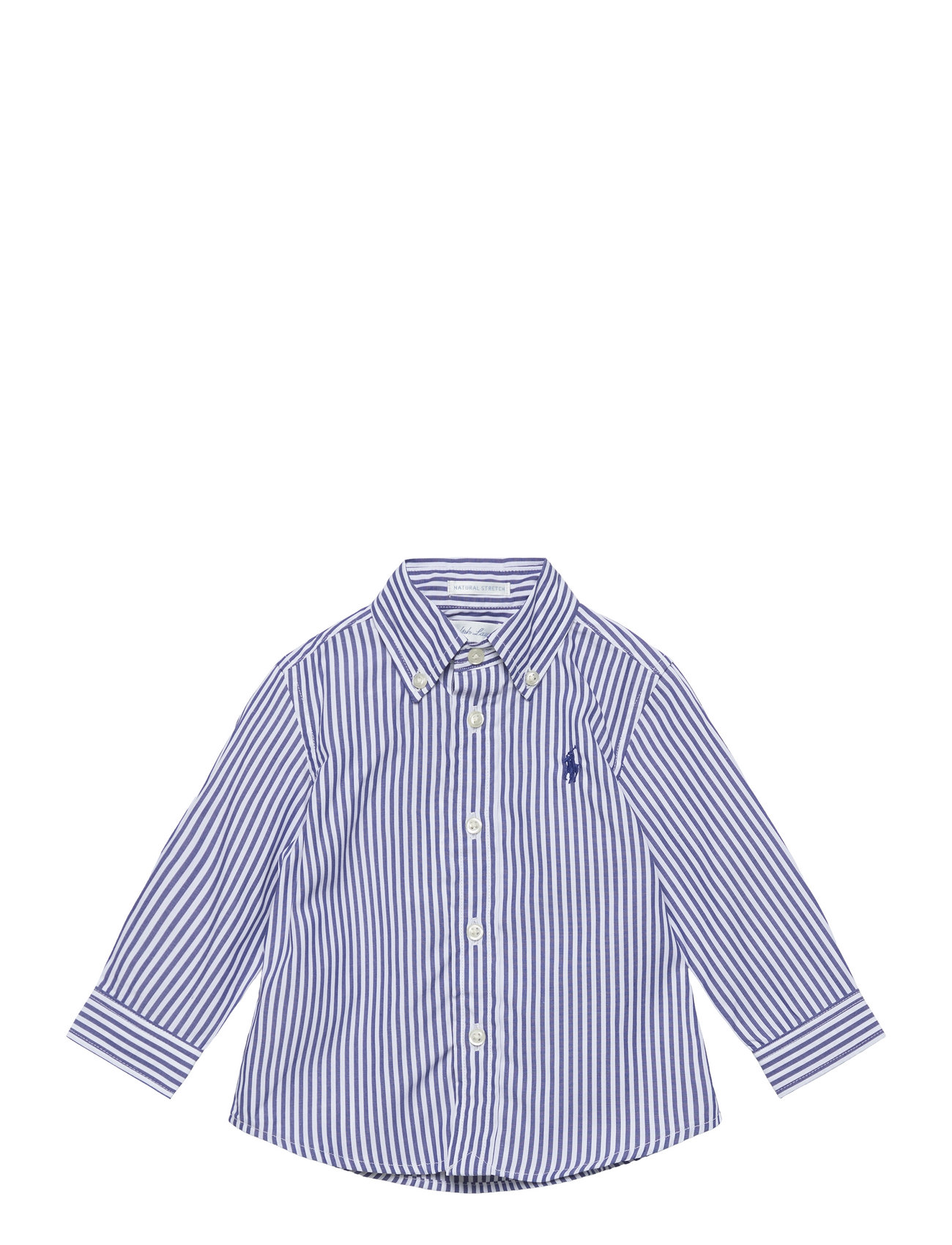 Striped Cotton Poplin Shirt Tops Shirts Long-sleeved Shirts Blue Ralph Lauren Baby