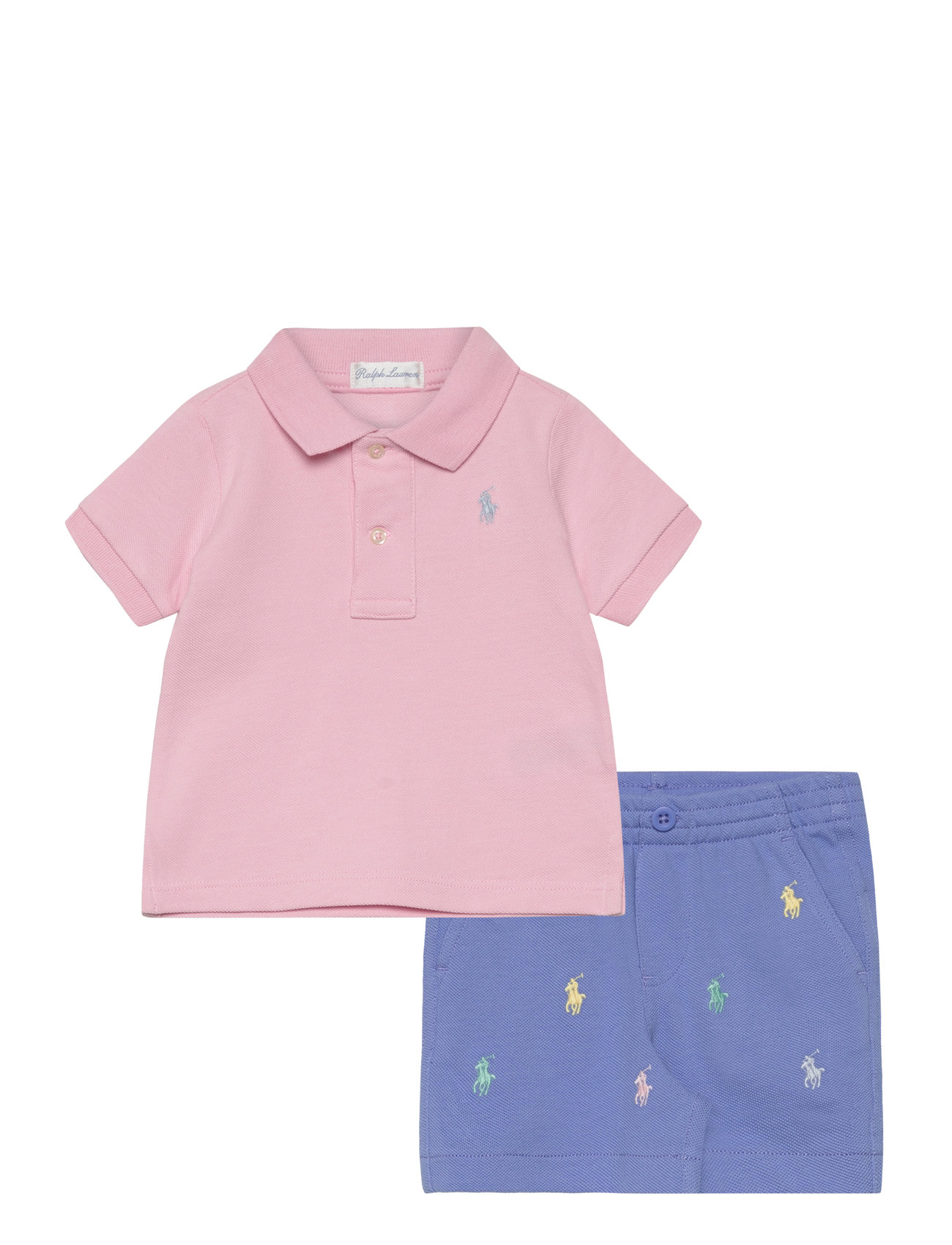 Ralph Lauren Baby Mesh Polo Shirt & Short Set Multi/patterned