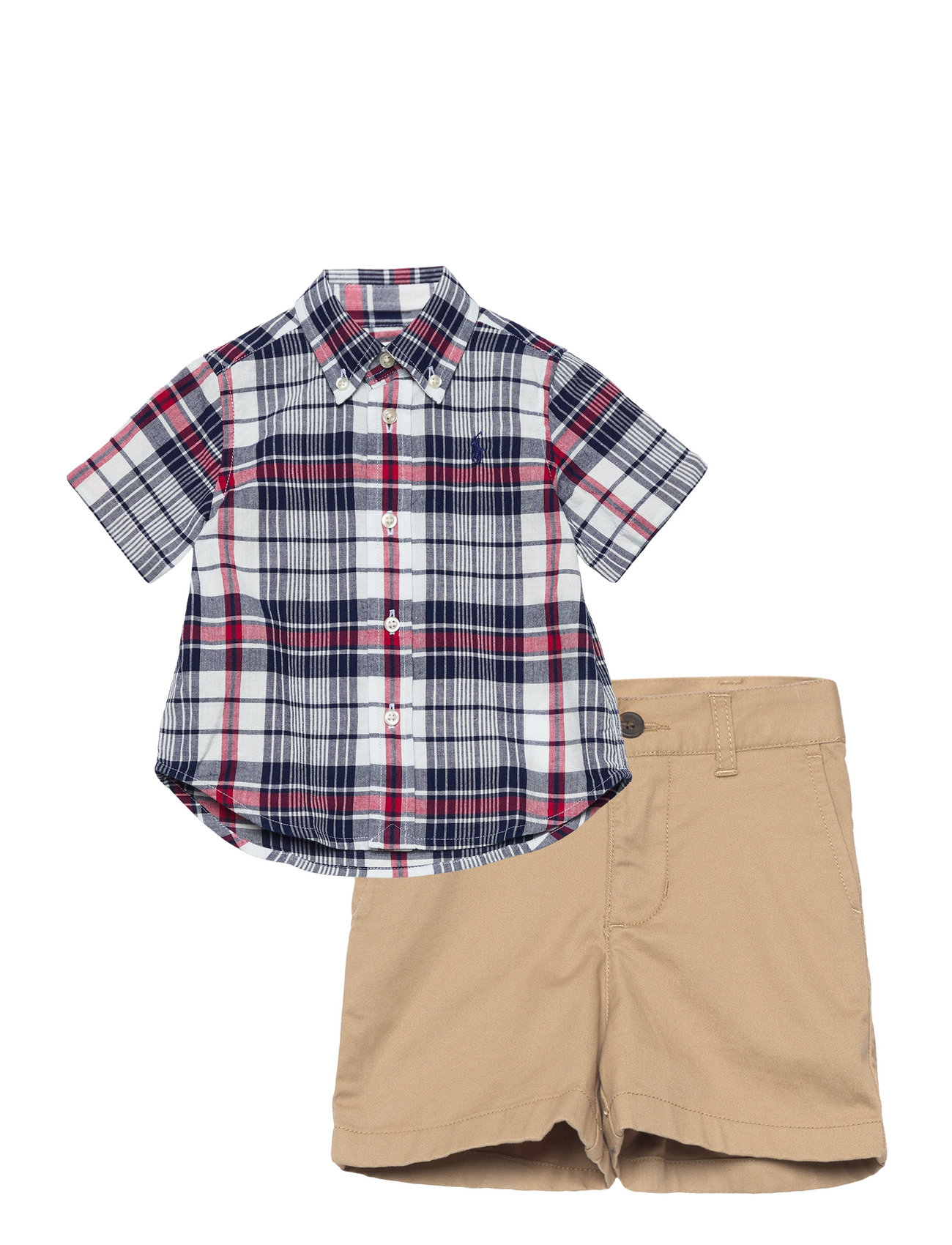 Madras Short-Sleeve Shirt & Short Set Sets Sets With Short-sleeved T-shirt Multi/patterned Ralph Lauren Baby