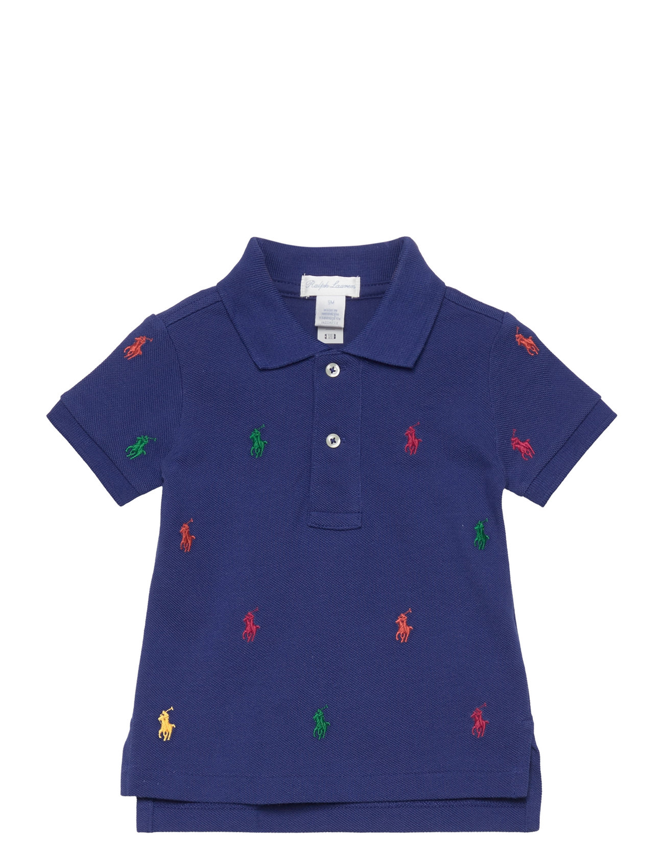 Polo Pony Cotton Mesh Polo Shirt Tops T-shirts Polo Shirts Short-sleeved Polo Shirts Blue Ralph Lauren Baby
