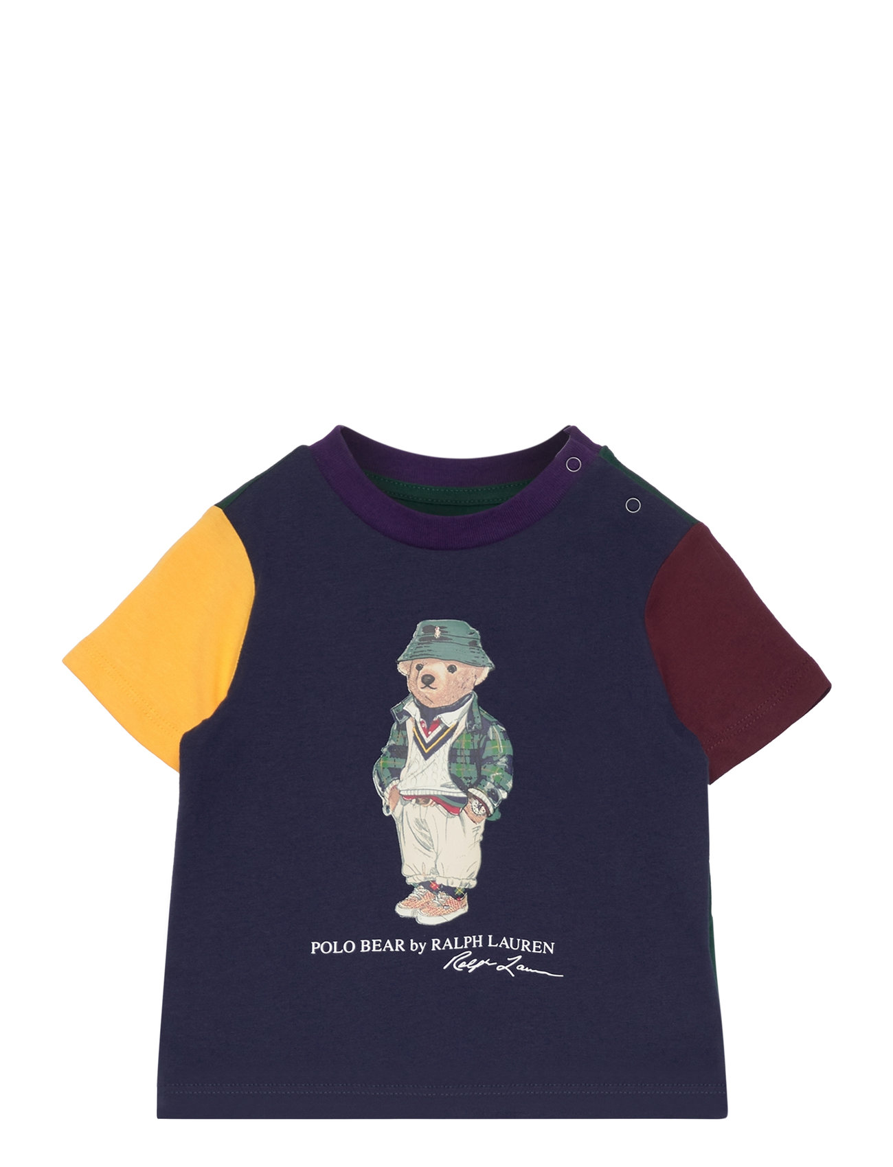 Polo Bear Color-Blocked Cotton Tee Tops T-Kortærmet Skjorte Multi/patterned Ralph Lauren Baby