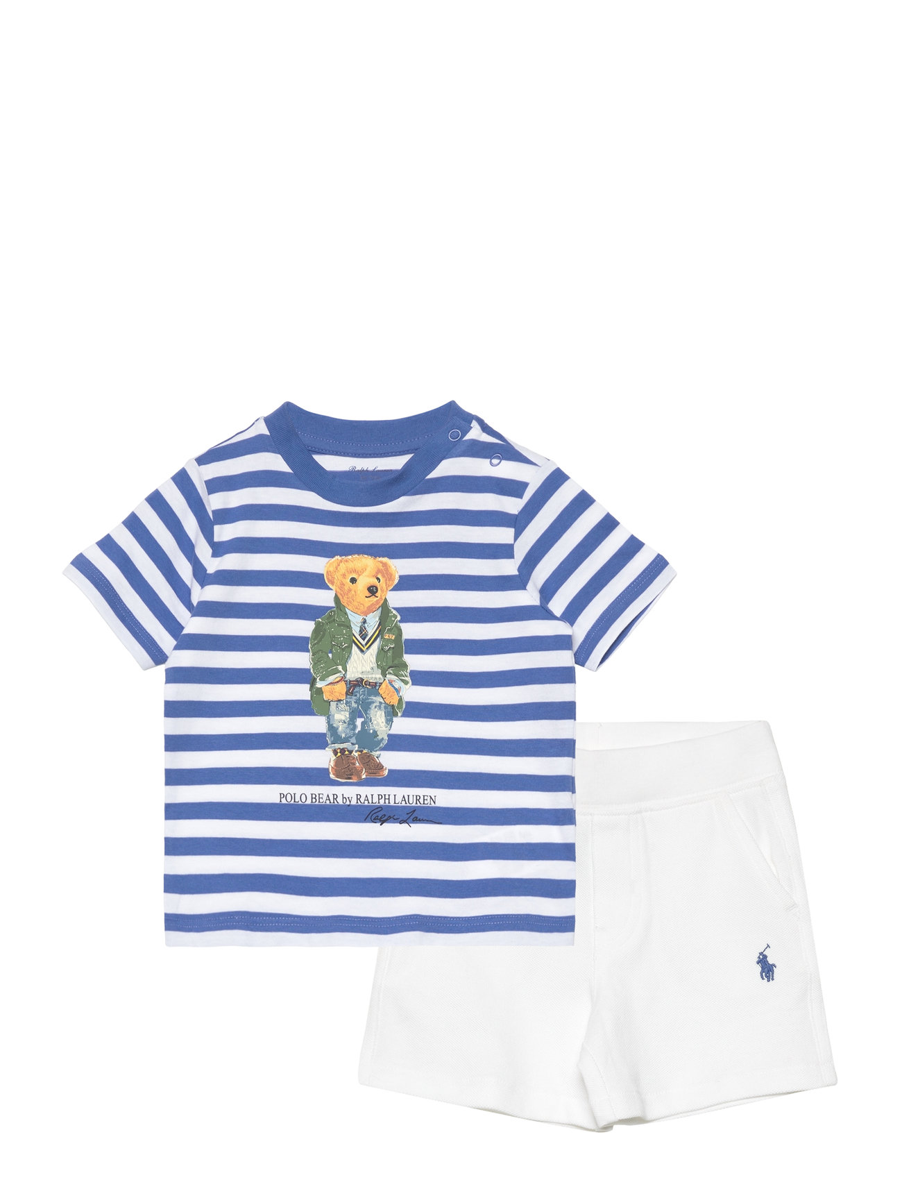 Polo Bear Cotton Tee & Mesh Short Set Sets Sets With Short-sleeved T-shirt Multi/patterned Ralph Lauren Baby