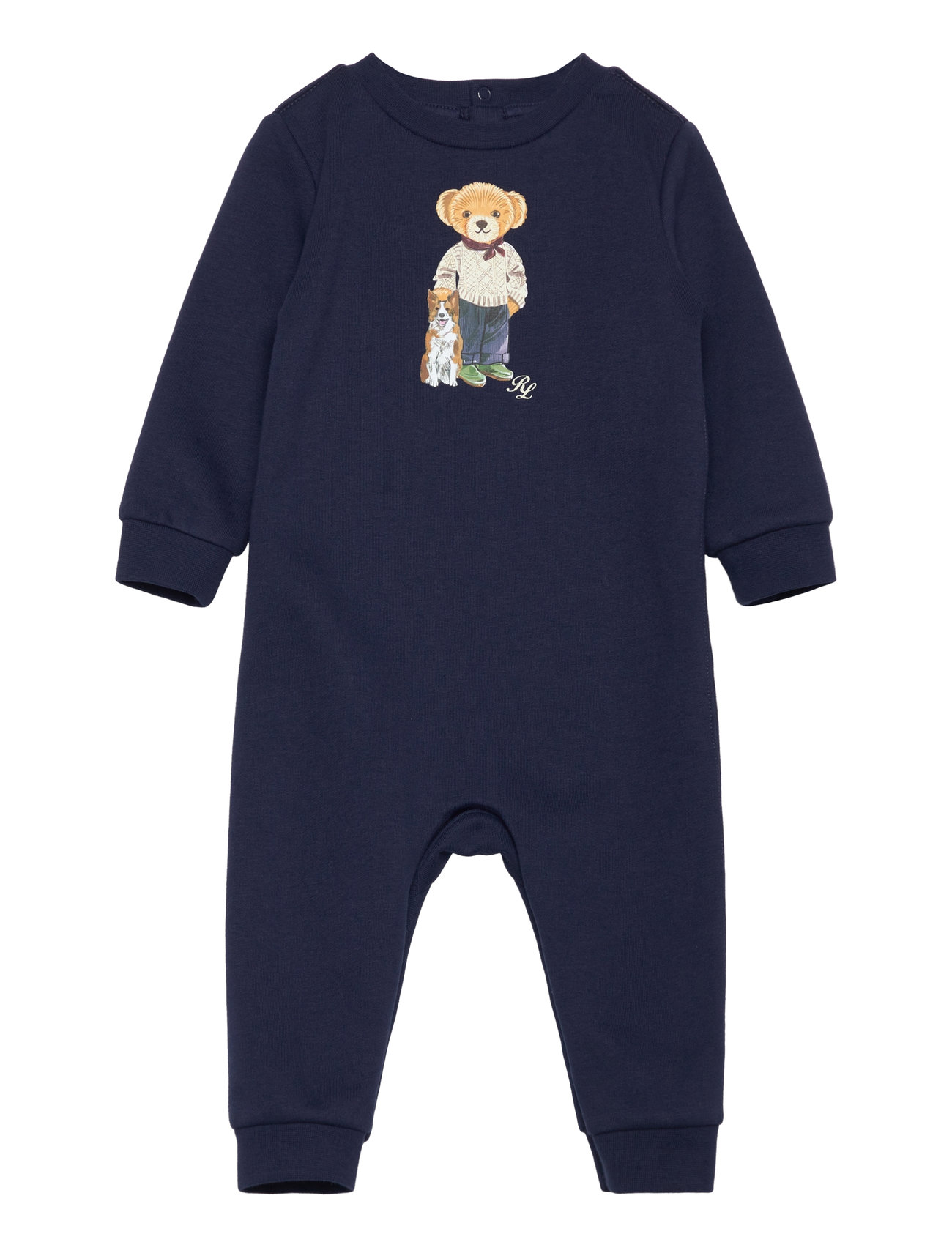 Polo Bear Fleece Coverall Langærmet Body Navy Ralph Lauren Baby