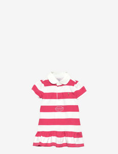 Striped Rugby Dress & Bloomer - short-sleeved baby dresses - hot pink/white