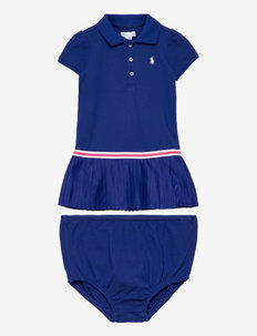 Pleated Mesh Polo Dress & Bloomer - short-sleeved baby dresses - heritage royal