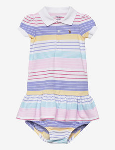 Striped Mesh Polo Dress & Bloomer - short-sleeved baby dresses - run on multi