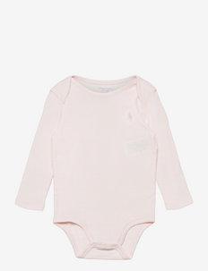 Ribbed Organic Cotton Bodysuit - long-sleeved bodies - delicate pink