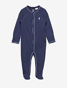 Cotton Jersey Footed Coverall - long-sleeved - french navy