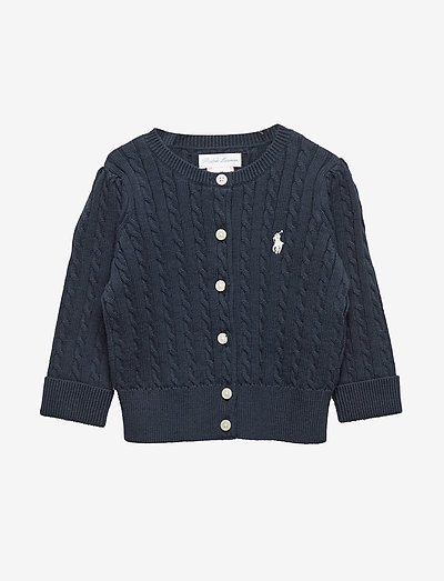 Cable-Knit Cotton Cardigan - cardigans - hunter navy