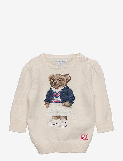 8/3 COTTON-BEAR SWEATER-SV-PLO - jumpers - clubhouse cream