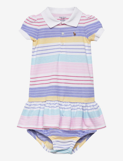 Striped Mesh Polo Dress & Bloomer - sukienki dla niemowląt - run on multi