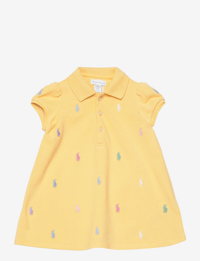 Polo Pony Piqué Polo Dress & Bloomer - kurzärmelige babykleider - empire yellow