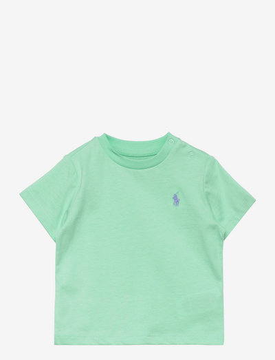 Cotton Jersey Crewneck Tee - plain short-sleeved t-shirt - aqua verde/c1390