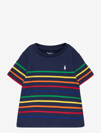 Striped Cotton Jersey Tee - pattern short-sleeved t-shirt - newport navy mult