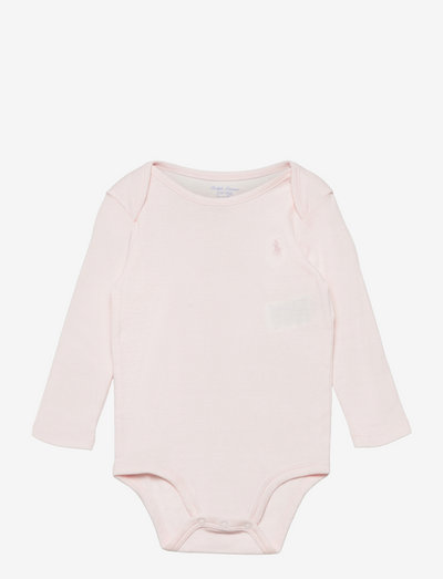 Ribbed Organic Cotton Bodysuit - langærmede bodyer - delicate pink