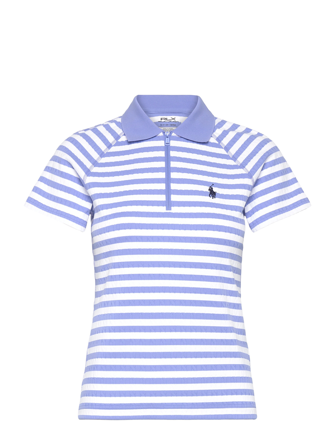 Ralph Lauren Golf Striped Cable Quarter–Zip Polo Shirt, L, White, Sports Overdele & T-shirts > Sport Polos, Dame
