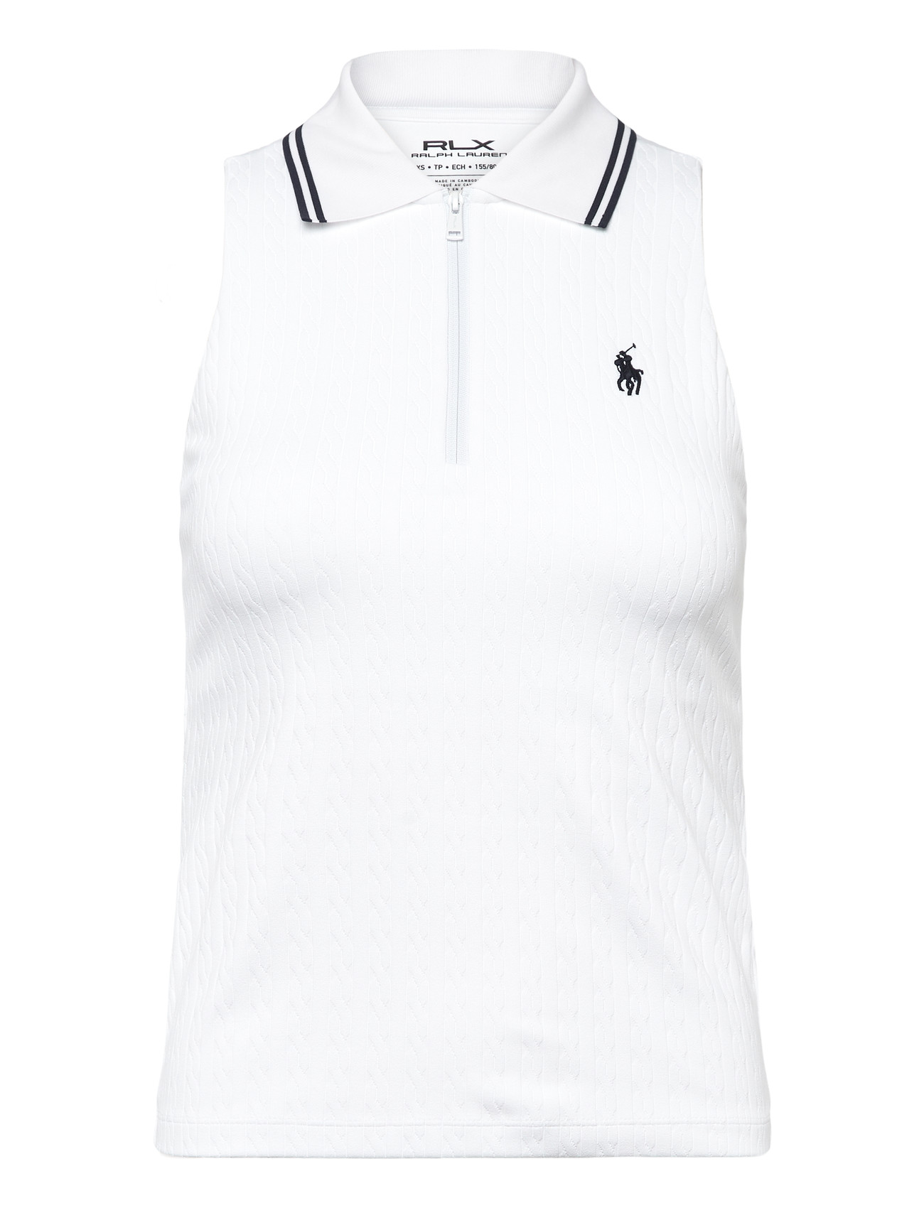 Ralph Lauren Golf Slim Fit Sleeveless Racerback Polo Shirt, L, White, Sports Overdele & T-shirts > Sport Polos, Dame