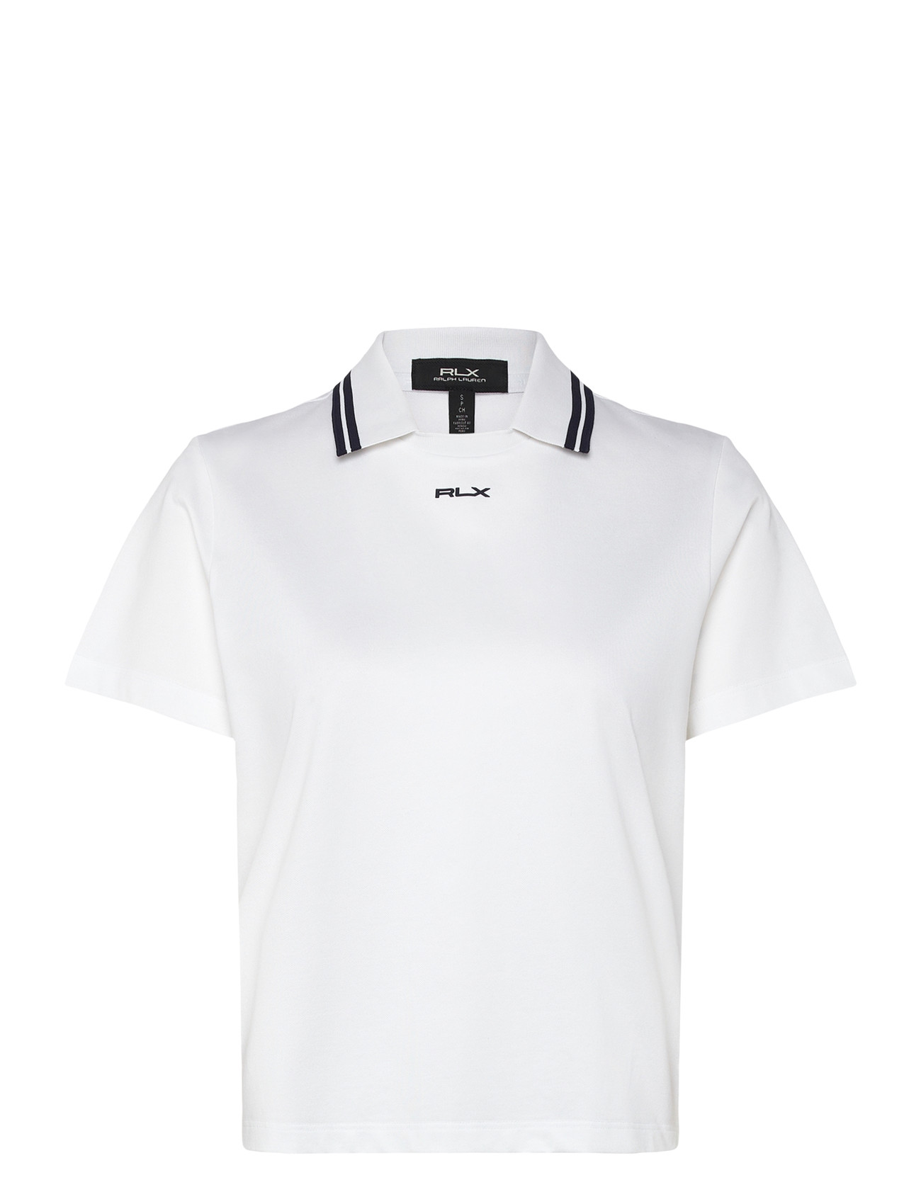 Ralph Lauren Golf Jersey Layered-Collar Polo Shirt, M, White, Sports Overdele & T-shirts > Sport Polos, Dame