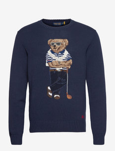 Polo Bear Cotton-Blend Golf Sweater - rundhals - french navy