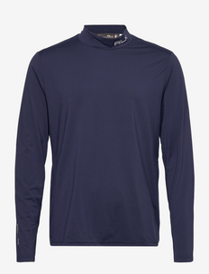 Custom Slim Fit Mockneck Shirt - langermede topper - french navy