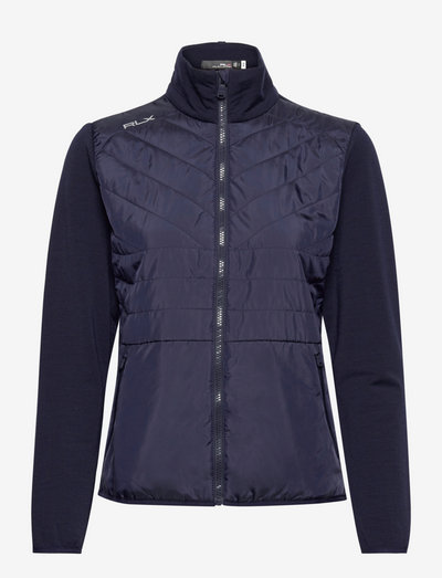 Quilted Hybrid Zip-Up Golf Jacket - quilted jackets - french navy