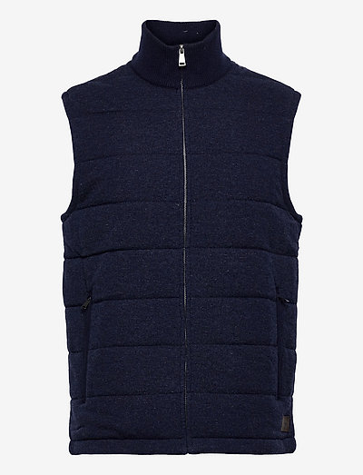 Lined Wool Sweater Vest - golf jackets - french navy