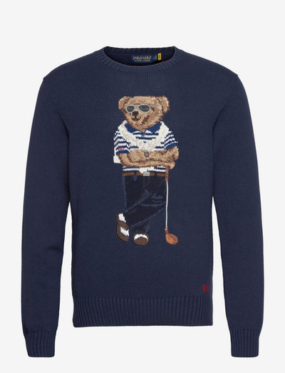 Polo Bear Cotton-Blend Golf Sweater - rund hals - french navy