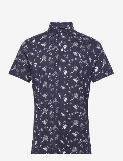 Custom Slim Fit Print Jersey Polo Shirt - piqueskjorter - weekend recess