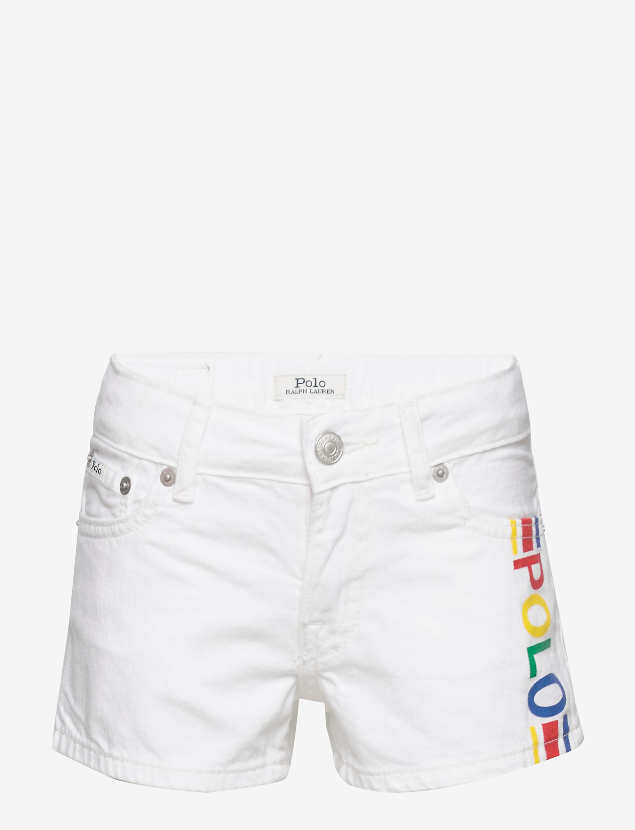 white denim short shorts