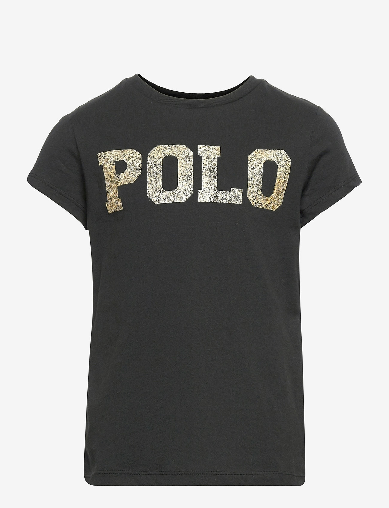 Ralph Lauren Kids - Metallic-Logo Cotton Jersey Tee - short-sleeved t-shirts - polo black - 0