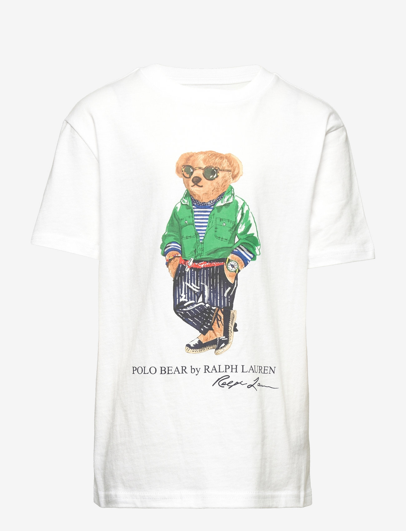 Ralph Lauren Kids - Polo Bear Cotton Jersey Tee - t-shirt à manches courtes avec motif - white - 0