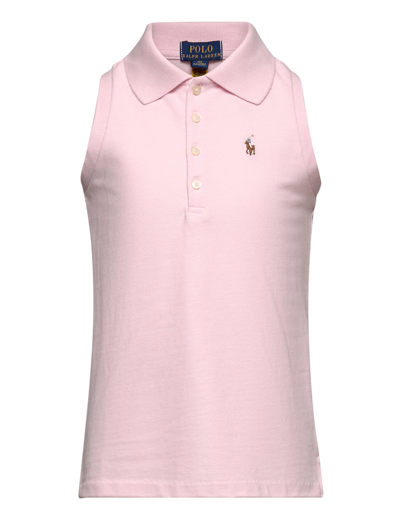 Sleeveless Cotton Mesh Polo Shirt Tops T-shirts Sleeveless Pink Ralph Lauren Kids