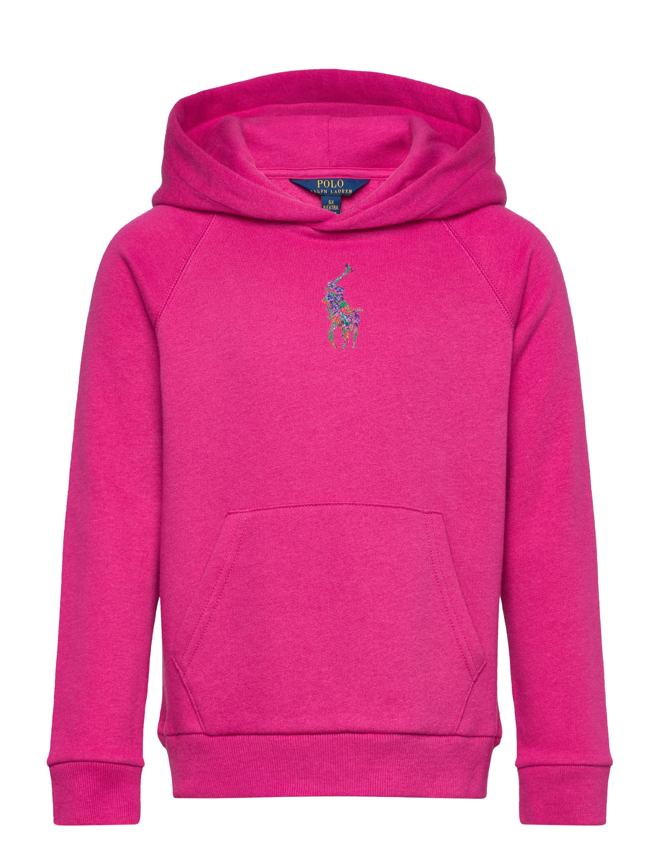 Floral Big Pony Fleece Hoodie Tops Sweatshirts & Hoodies Hoodies Pink Ralph Lauren Kids