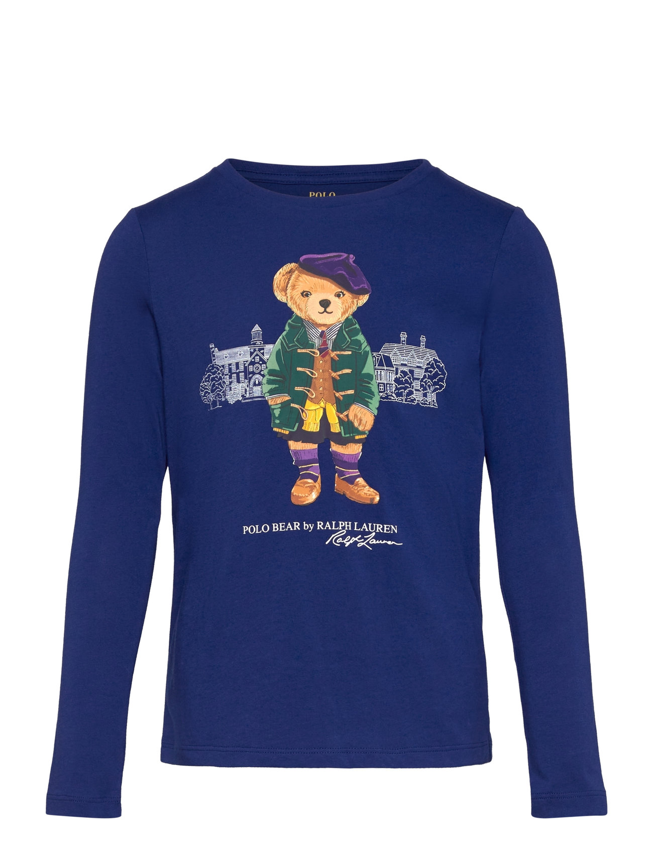 Ralph Lauren Kids Polo Bear Cotton Jersey Long-Sleeve Tee Marinblå