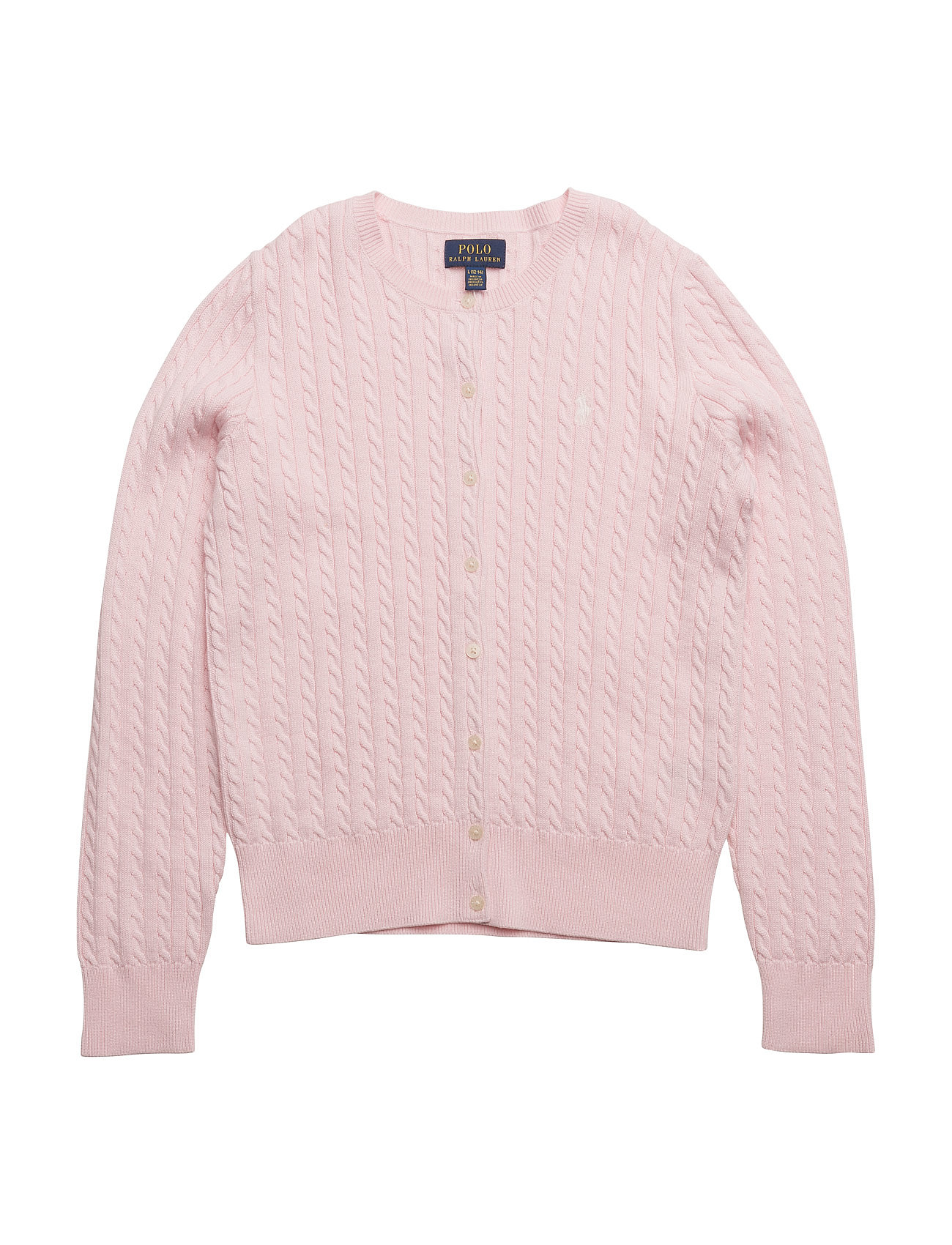 Ralph Lauren Kids Mini-Cable Cotton Cardigan Rosa