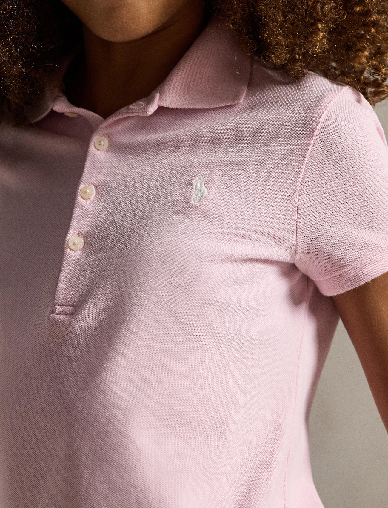 Ralph Lauren Kids Mesh-Ss Polo Shirt, 142-153, Pink, Poloshirts > Poloshirts Med Korte Ærmer, Børn
