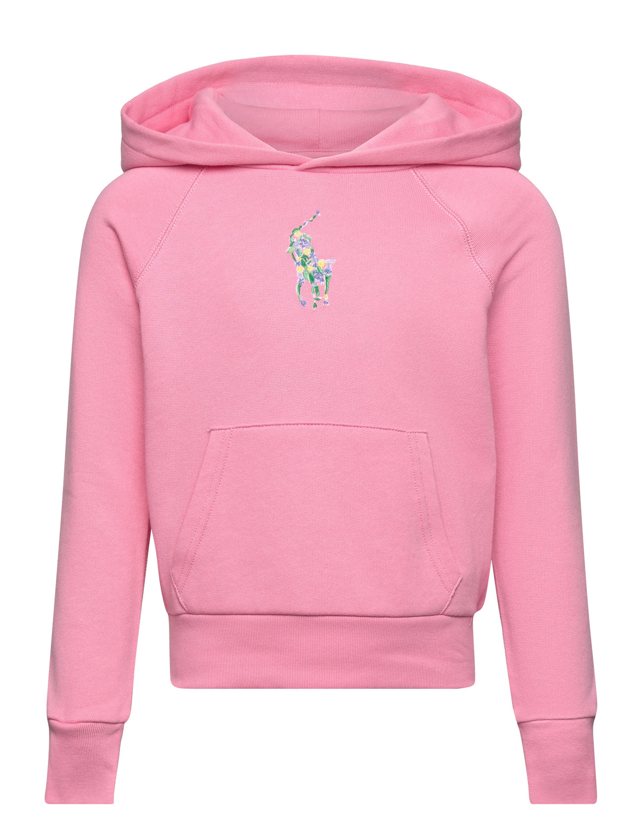 Floral Big Pony Terry Hoodie Tops Sweat-shirts & Hoodies Hoodies Pink Ralph Lauren Kids