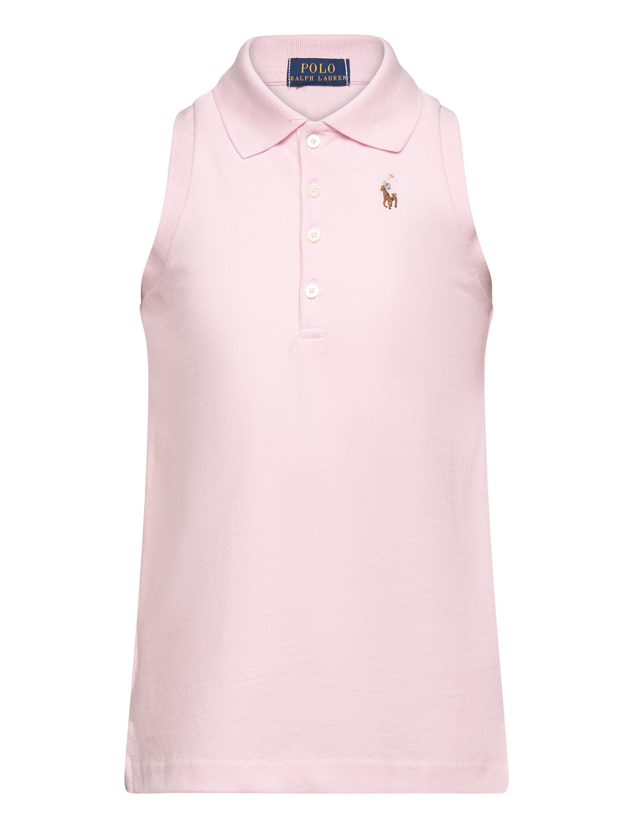 Sleeveless Cotton Mesh Polo Shirt Tops T-shirts Polo Shirts Short-sleeved Polo Shirts Pink Ralph Lauren Kids