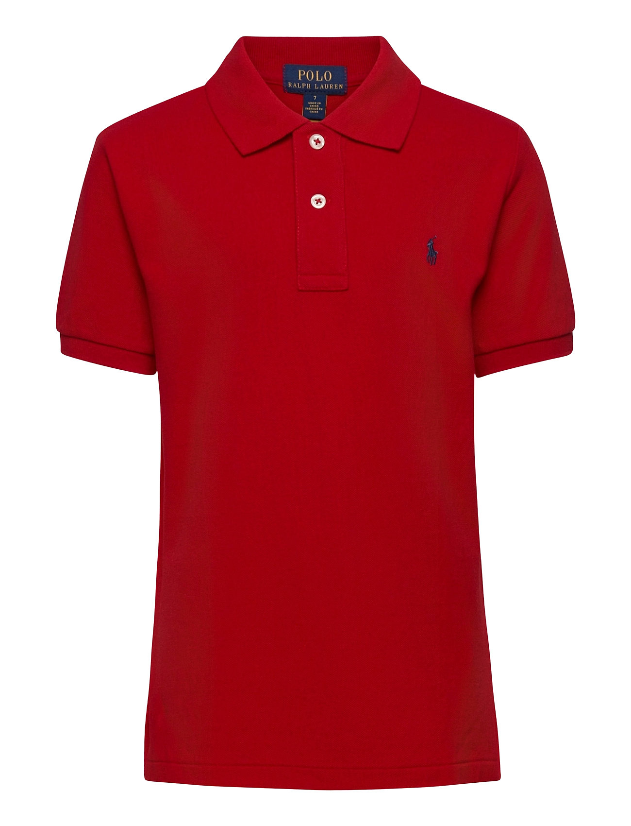 Cotton Mesh Polo Shirt Tops T-shirts Polo Shirts Short-sleeved Polo Shirts Red Ralph Lauren Kids