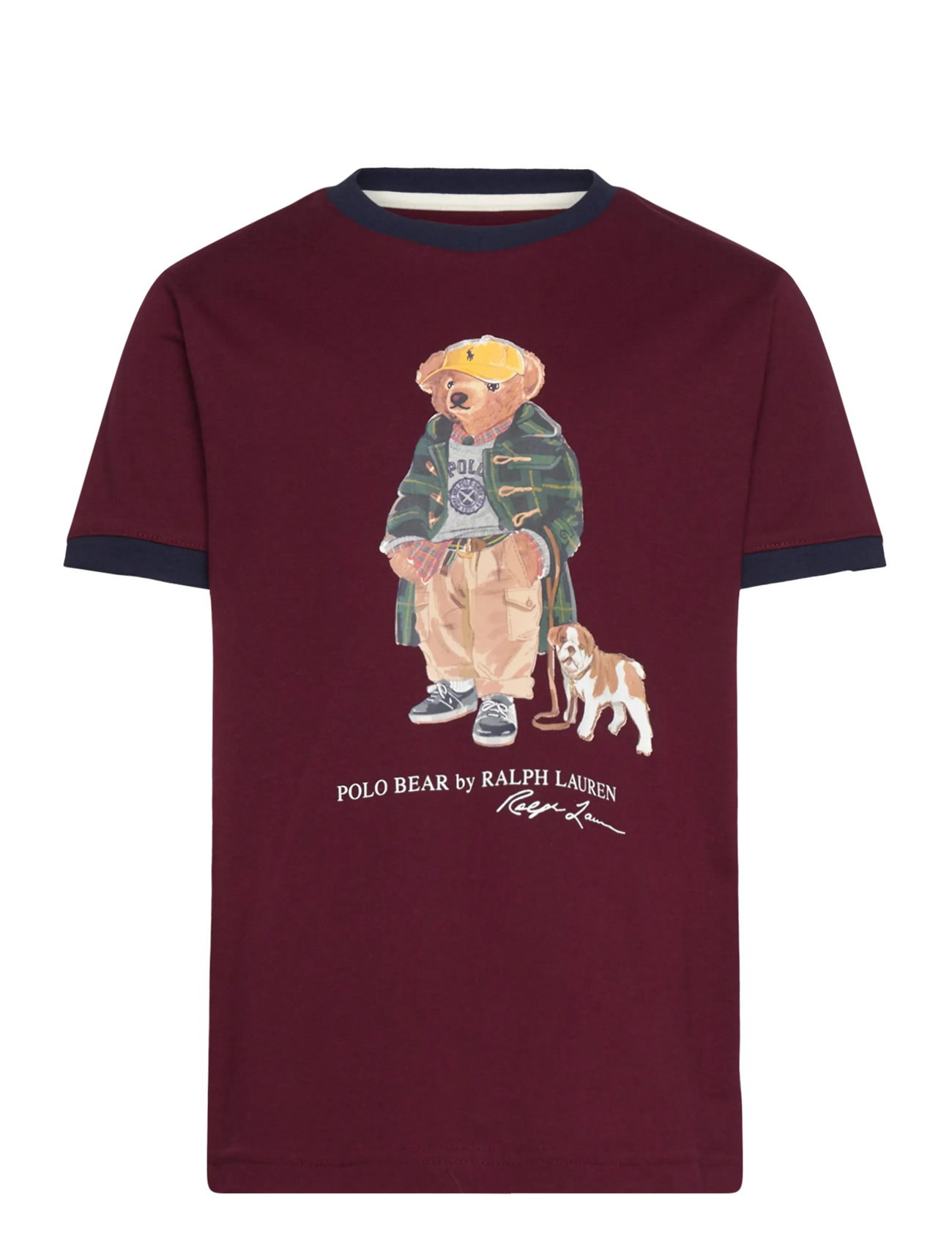 RALPH LAUREN Kinder Polo Bear Baumwolle Ringer Tee Burgundy - 88-93 - Kinder