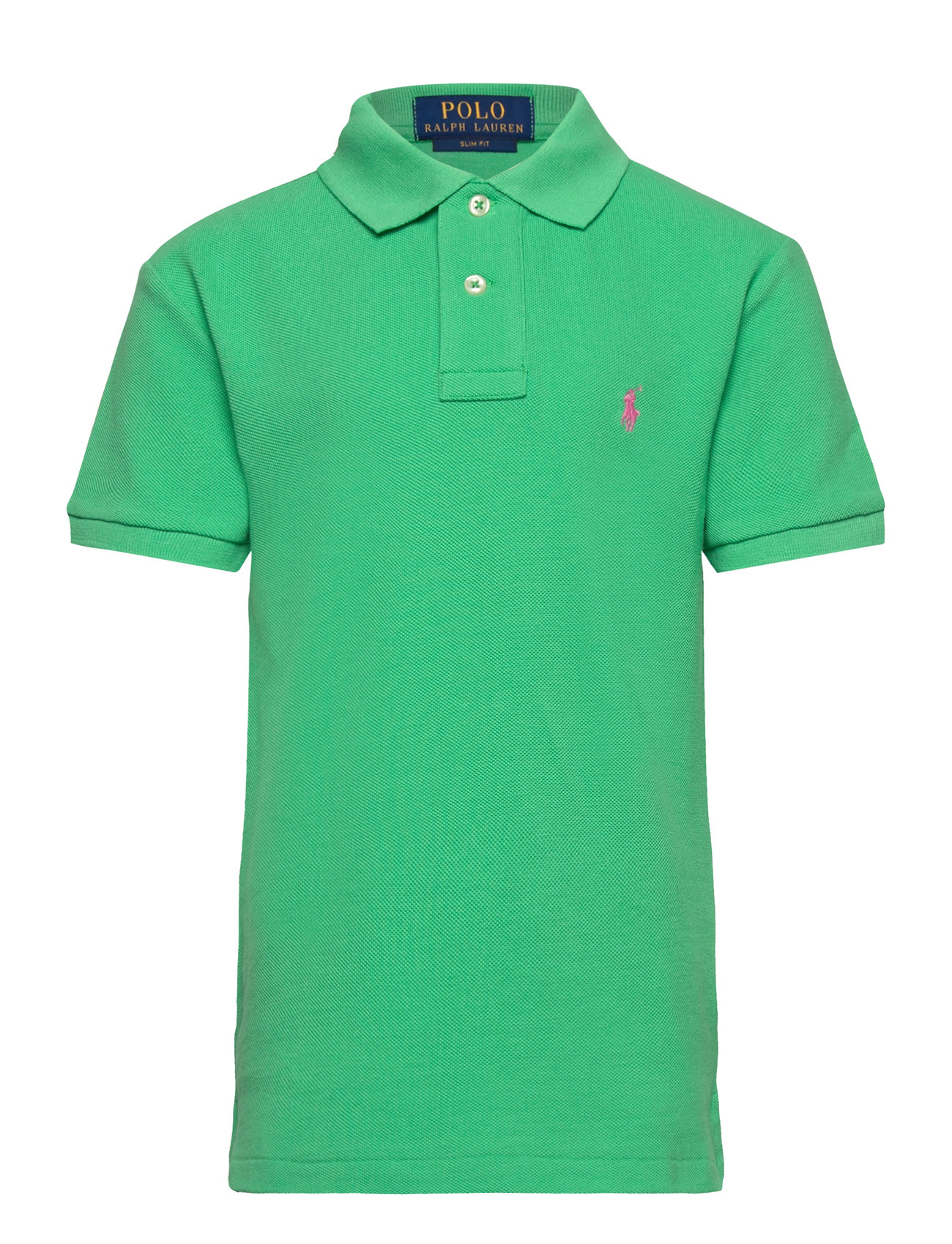 Ralph Lauren Kids Slim Fit Cotton Mesh Polo Shirt Grön