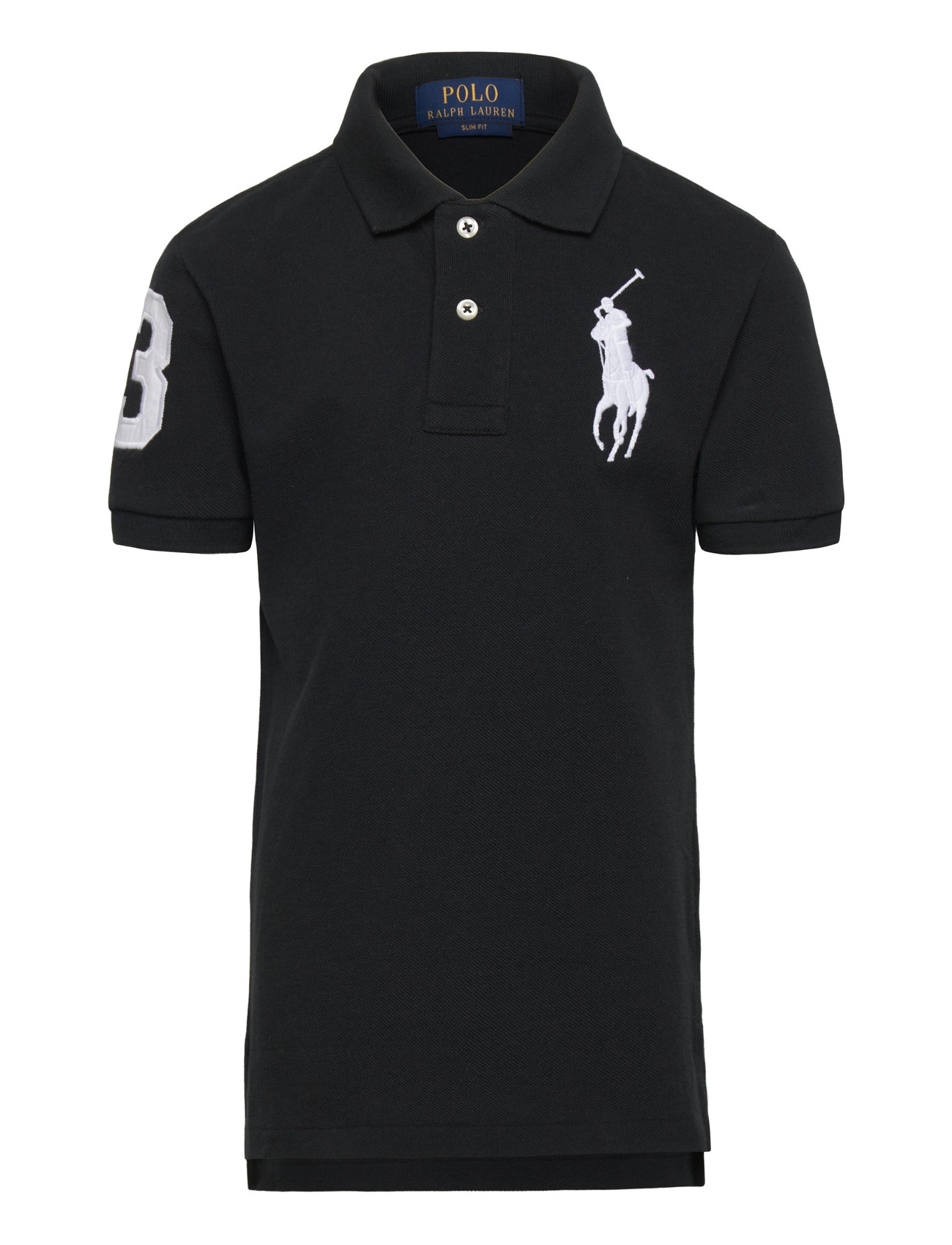 Ralph Lauren Kids Slim Fit Cotton Mesh Polo Svart