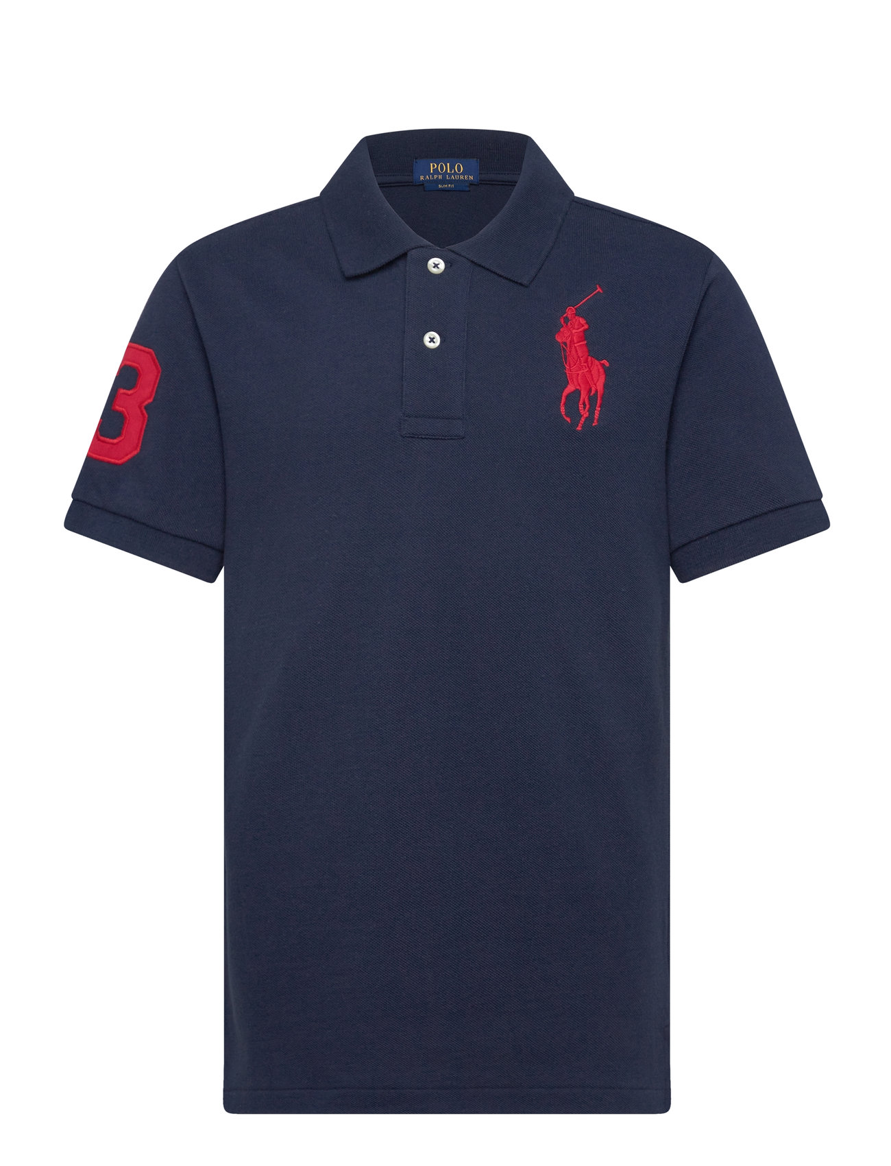 Ralph Lauren Kids Slim Fit Cotton Mesh Polo Marinblå